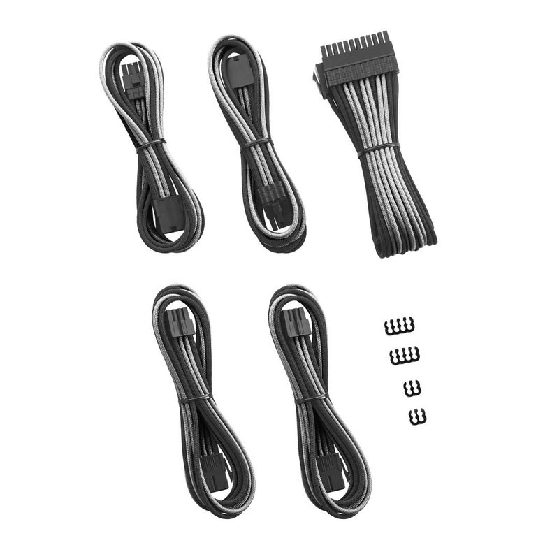 CableMod 8+8 Series Pro ModFlex Sleeved Cable Extension Kit (Black + Silver) - Image 2